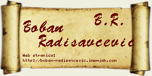 Boban Radisavčević vizit kartica